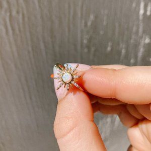 NWT Opal & Gold Sunburst Ring